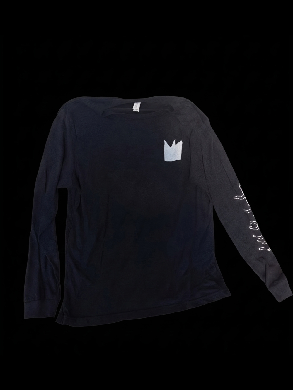 Black Train long sleeve shirt with white crown logo on Chest